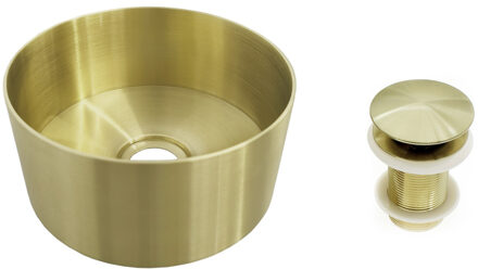 Boss & Wessing BWS Industrial Mini 21 cm Incl Waste Geborsteld Messing PVD