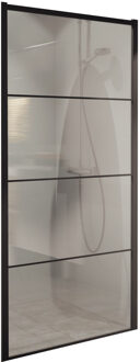 Boss & Wessing BWS Inloopdouche Frame 78x200 cm 8mm NANO Glas Mat Zwart