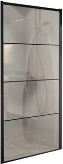 Boss & Wessing BWS Inloopdouche Frame 88x200 cm 8mm NANO Glas Mat Zwart