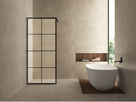 Boss & Wessing BWS Inloopdouche met Handdoekbeugel 100x200cm 10mm NANO Coating Zwart