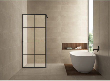 Boss & Wessing BWS Inloopdouche met Handdoekbeugel 90x200cm 10mm NANO Coating Zwart