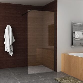 Boss & Wessing BWS Inloopdouche Met Zwart Muurprofiel 90x200 cm Safety Glass En Nano Glas 10 mm Boss & Wessing