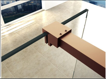 Boss & Wessing BWS Inloopdouche Pro Line Middenband 80x200 Geborsteld Brons Koper Profiel en Stang