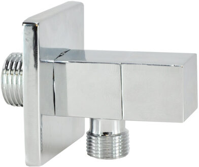 Boss & Wessing BWS Kraan Hoekstop Vierkant 1/2"x3/8" Chroom (Inclusief Rozet)