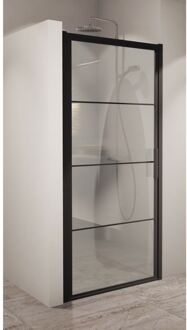 Boss & Wessing BWS Nisdeur Frame 70x200 cm 8 mm NANO Glas Mat Zwart Raster