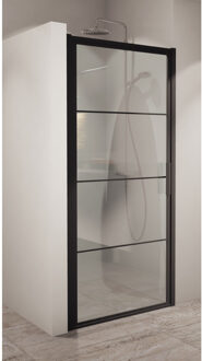 Boss & Wessing BWS Nisdeur Frame 90x200 cm 8 mm NANO Glas Mat Zwart Raster