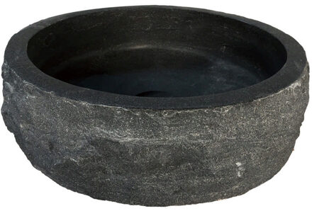 Boss & Wessing BWS Opzetwastafel Hardsteen Hamerslag Rond 40x12 cm Zwart