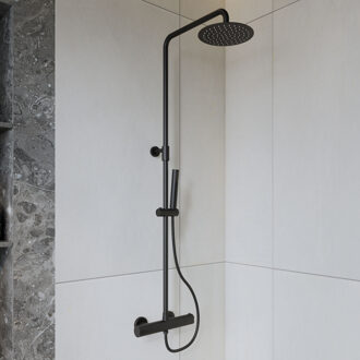 Boss & Wessing BWS Regendouche | Lusso | Hoofddouche 20cm Rond | met Handdouche | Mat Zwart