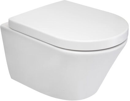 Boss & Wessing BWS Wandcloset Vesta 52cm Soft Close Diepspoel Inclusief Zitting Wit