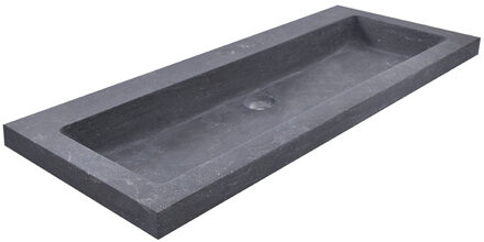 Boss & Wessing BWS Wastafel Hardsteen 100x46x5 cm 1 Kraangat Mat Zwart