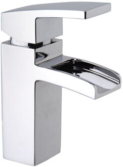 Boss & Wessing BWS Wastafelkraan Square met Waterval en Clickwaste Chroom