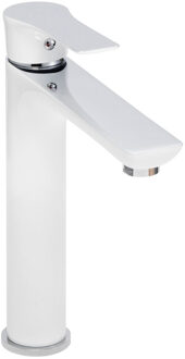 Boss & Wessing BWS Wastafelmengkraan Caspar Hoog Wit Chroom Wit-chroom