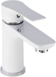 Boss & Wessing BWS Wastafelmengkraan Caspar Laag Wit Chroom Chroom-wit