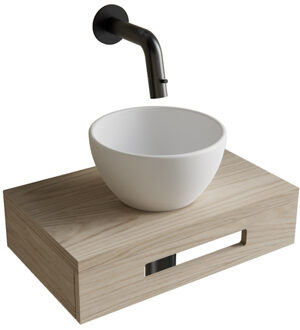 Boss & Wessing Complete Fonteinset BWS Hold Met Handdoekhouder Waskom Wit En fonteinkraan Gunmetal