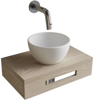 Boss & Wessing Complete Fonteinset BWS Hold Met Handoekhouder Waskom Wit En fonteinkraan Chroom