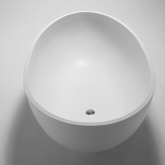 Boss & Wessing Crosstone Max vrijstaand bad 95.8x176x51cm ovaal Solid Surface wit mat