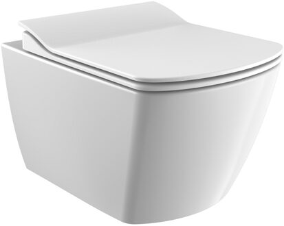 Boss & Wessing Design Hangend Toilet - 37x51.3cm - spoelrandloos - verborgen bevestiging - wit EG321-11CB00E-0000