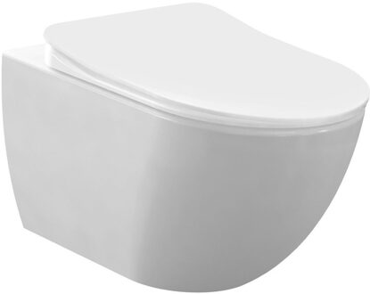 Boss & Wessing design ophang wc met rvs sproeier (bidet) Rim Off  mat wit