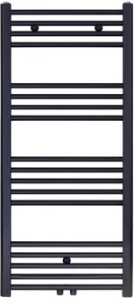 Boss & Wessing Designradiator BWS Nile Gobi 120x40cm Geborsteld Mat Zwart midden/zij-aansluiting