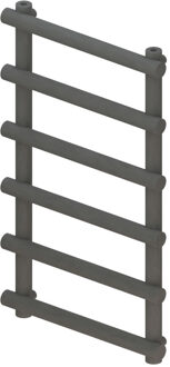 Boss & Wessing Designradiator BWS Tubi Handdoekrek 85x50 cm Zij-Onderaansluiting Mat Antraciet