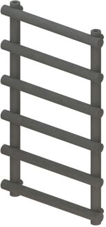 Boss & Wessing Designradiator BWS Tubi Handdoekrek 85x60 cm Zij-Onderaansluiting Mat Antraciet