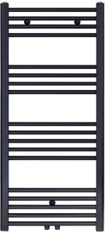 Boss & Wessing Designradiator Nile Gobi 120x40 cm Geborsteld Mat Zwart midden/zij-aansluiting Aquasplash