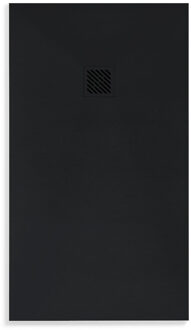Boss & Wessing Douchebak BWS Elsa Composiet Anti-slip 180x90x3 cm Mat Zwart