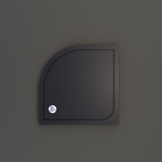 Boss & Wessing Douchebak BWS Kwart Rond Cast Marble 80x80 cm Zelfdragend Mat Zwart Boss & Wessing