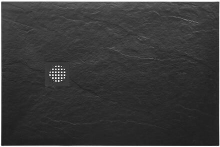 Boss & Wessing Douchebak BWS Stonelle Antislip Composiet 80x120x3 cm Inkortbaar Mat Zwart
