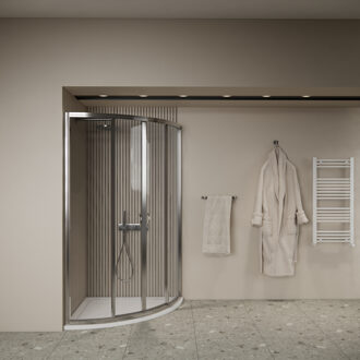 Boss & Wessing Douchecabine BWS Ola 90x90x190 cm Kwartrond Schuif Chroom Boss & Wessing