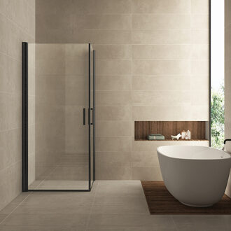 Boss & Wessing Douchecabine BWS Uni 2 Draaideuren 90x90 cm Nano Helder Glas 8 mm Mat Zwart