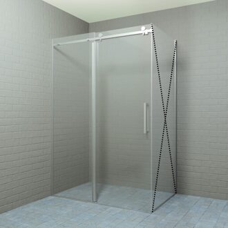 Boss & Wessing Douchedeur Boss & Wessing Rollo Schuifdeur 120x200 cm 8 mm Nano coating RVS Look Boss & Wessing