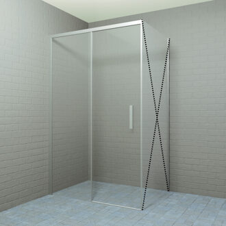 Boss & Wessing Douchedeur Boss & Wessing Rollo Soft Close 140x200 cm Nano Glas RVS Look Boss & Wessing