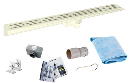 Boss & Wessing Douchegoot Flens BWS Met Uitneembaar Sifon 80 cm Mat Beige Boss & Wessing