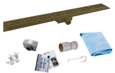 Boss & Wessing Douchegoot Flens BWS Met Uitneembaar Sifon 80 cm Mat Metallic Brown OP=OP