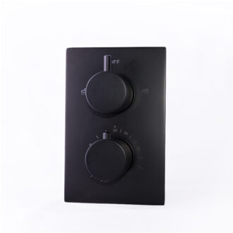 Boss & Wessing Douchekraan Inbouw Compleet BWS Nero 20x13 cm Thermostatisch Mat Zwart