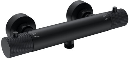 Boss & Wessing Douchemengkraan Thermostatisch BWS Ridged Mat Zwart