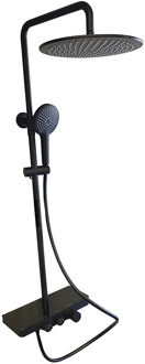 Boss & Wessing Doucheset Opbouw Aquasplash Pioggia Regendouche met Handdouche Mat Zwart Aquasplash