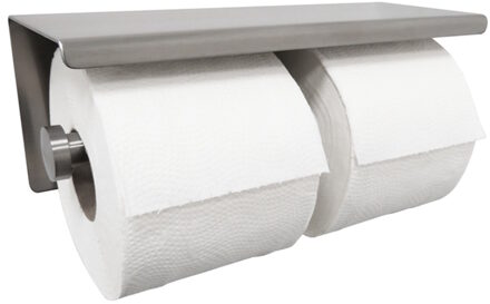 Boss & Wessing Dubbele Toiletrolhouder Boss & Wessing Boston met Plateau RVS Boss & Wessing