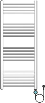 Boss & Wessing Elektrische Radiator BWS Jane 700W 120x50 cm Smart Wifi Geborsteld RVS