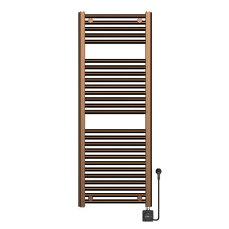 Boss & Wessing Elektrische Radiator BWS Lara 118.5x45 Cm Smart Wifi Geborsteld Brons Koper PVD