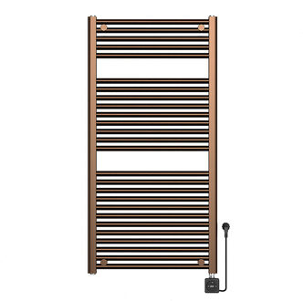 Boss & Wessing Elektrische Radiator BWS Lara 118.5x60 Cm Smart Wifi Geborsteld Brons Koper PVD