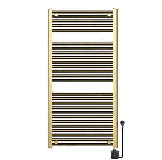 Boss & Wessing Elektrische Radiator BWS Lara 118.5x60 Cm Smart Wifi Geborsteld Messing PVD
