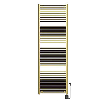 Boss & Wessing Elektrische Radiator BWS Lara 181.7x60 Cm Smart Wifi Geborsteld Messing PVD