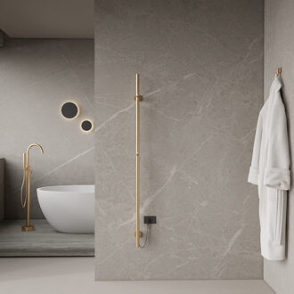 Boss & Wessing Elektrische Staafhanddoekradiator BWS Roku 60 Watt 150 cm Geborsteld Goud