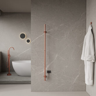 Boss & Wessing Elektrische Staafhanddoekradiator BWS Roku 60 Watt 150 cm Geborsteld Koper