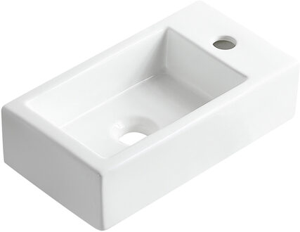 Boss & Wessing Fontein BWS Blong 40x22 Kraangat Rechts Glanzend Wit Boss & Wessing