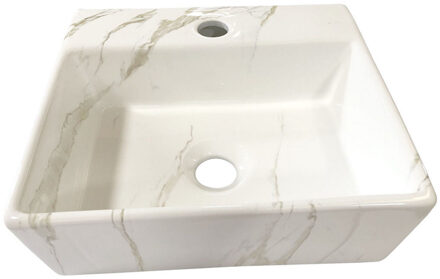 Boss & Wessing Fontein BWS Marmerlook 33.5x29x11.5 cm Keramiek Wit Carrara