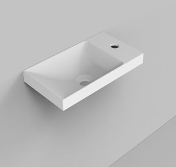 Boss & Wessing Fontein BWS Rechthoekig Cast Marble 40x22x10.6 cm Mat Wit