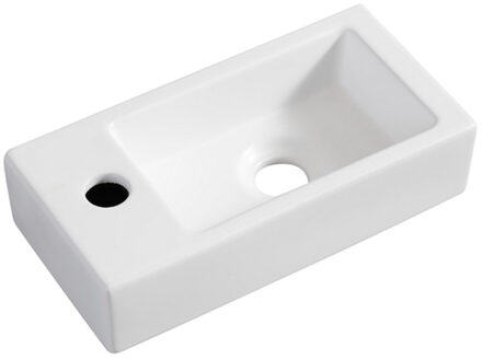 Boss & Wessing Fontein BWS Rinka 36,5x18x9 cm Kraangat Links Mat Wit